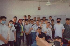 Nada Almonthery with her class in Iraq